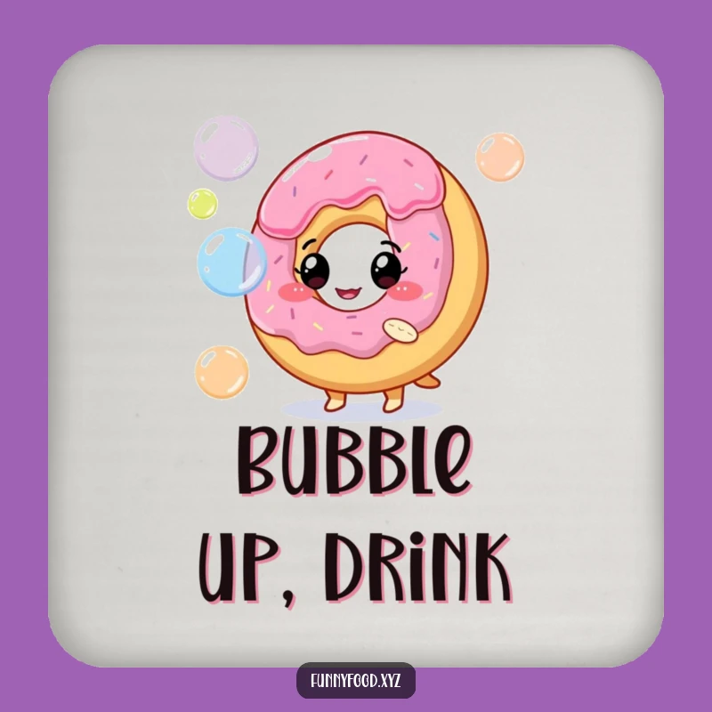Funny Donut Bubbles Coaster - Add a Pop of Color and Fun