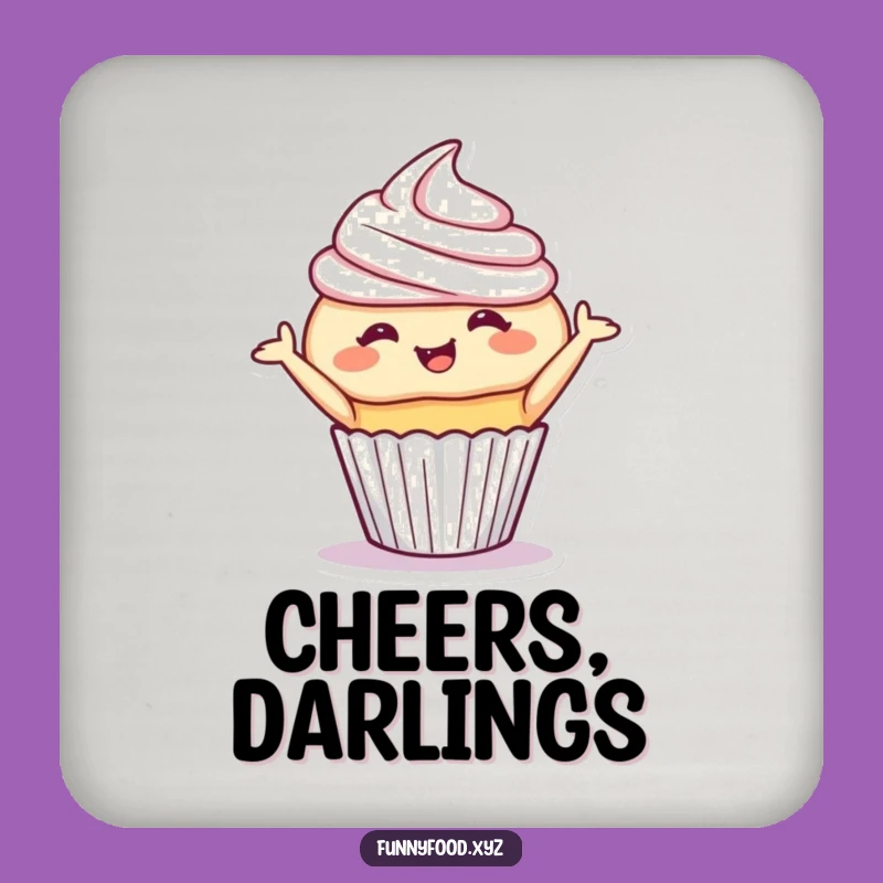 Funny Cupcake Bow Coaster - Protect Surfaces with Sweetness, Humorous Tabletop Gift