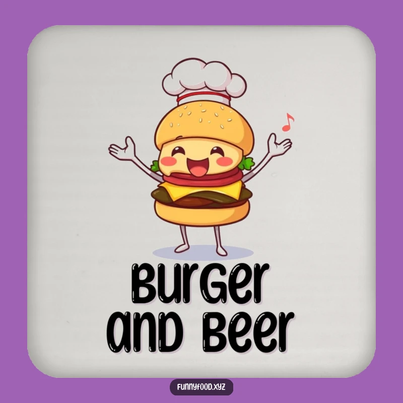 Funny Juggling Burger Coaster: Protect Surfaces with Hilarious Chef Style