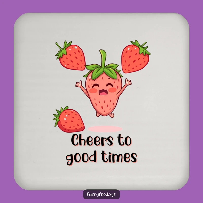 Funny Strawberry Jumper Coaster Set: Protect Surfaces with Sweet Charm