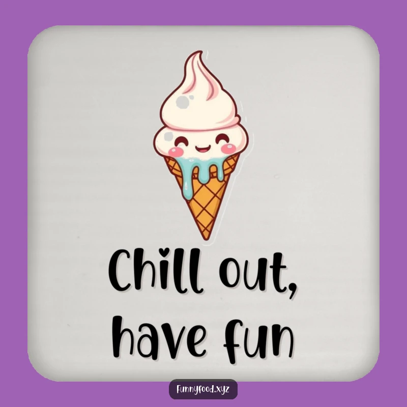 Funny Table Protector Melting Ice Cream Cone Coaster - Sweet Sip Saver Gift