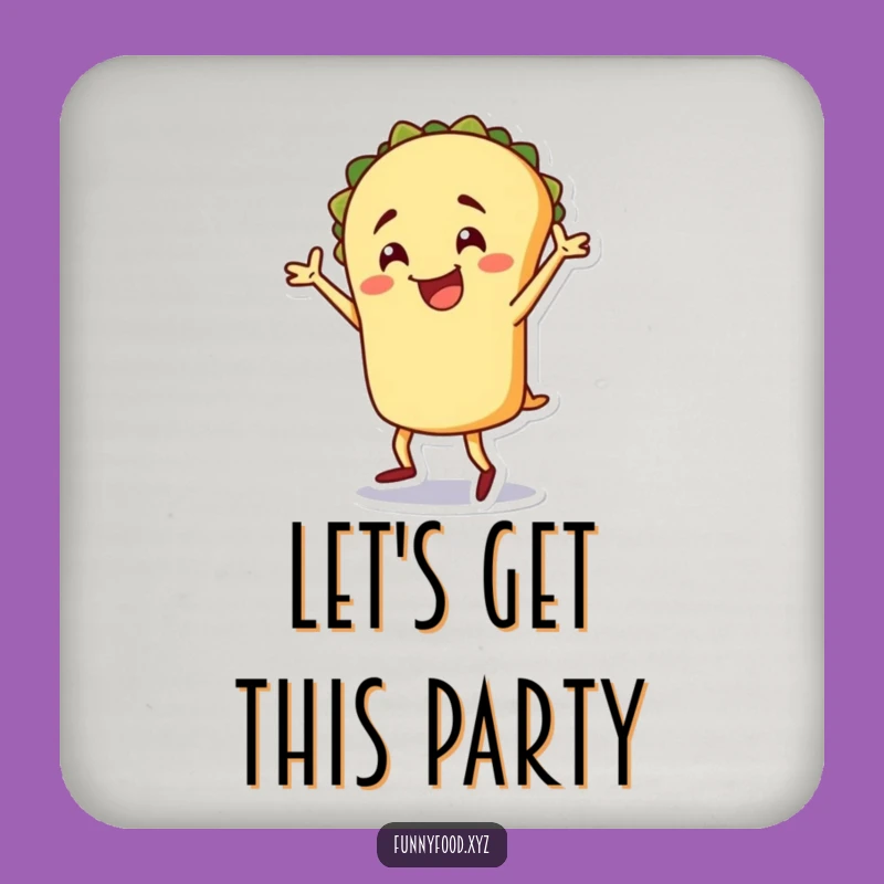 Funny Taco Coaster: Cheerful Dancer Decor, Perfect Funny Gift for Tables