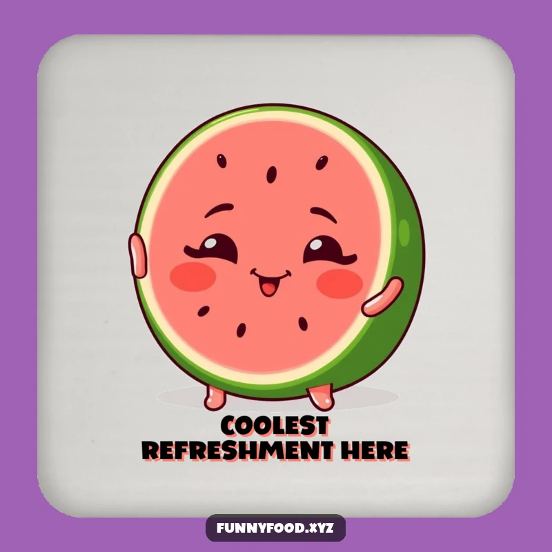 Funny Winking Watermelon Pose Coaster Set - Protect Surfaces with Style