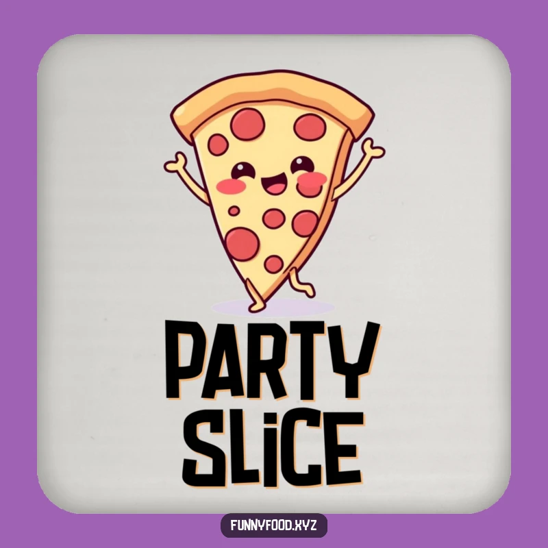 Funny Pizza Dance Coaster: Protect Surfaces With Grooving Slice, Fun Decor