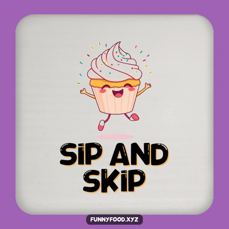 Funny Cupcake Coasters: Cheerful Sprinkles and Skipping Drink Protection