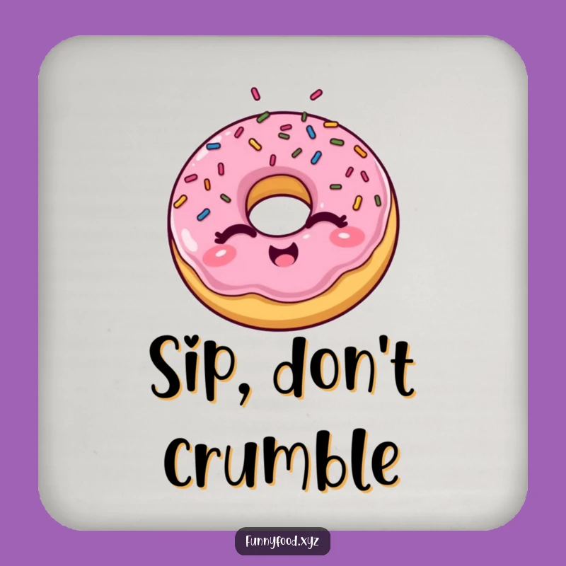 Funny Winking Donut Coaster, Sprinkles Protected - Keep Surfaces Hilarious!