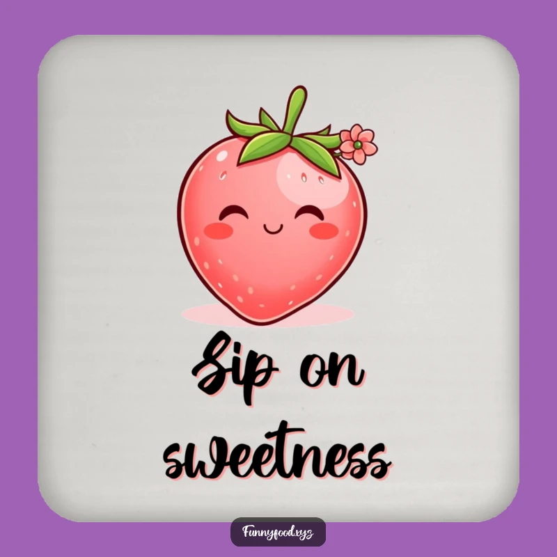 Funny Shy Strawberry Coasters: Protect Surfaces with Sweet Charm