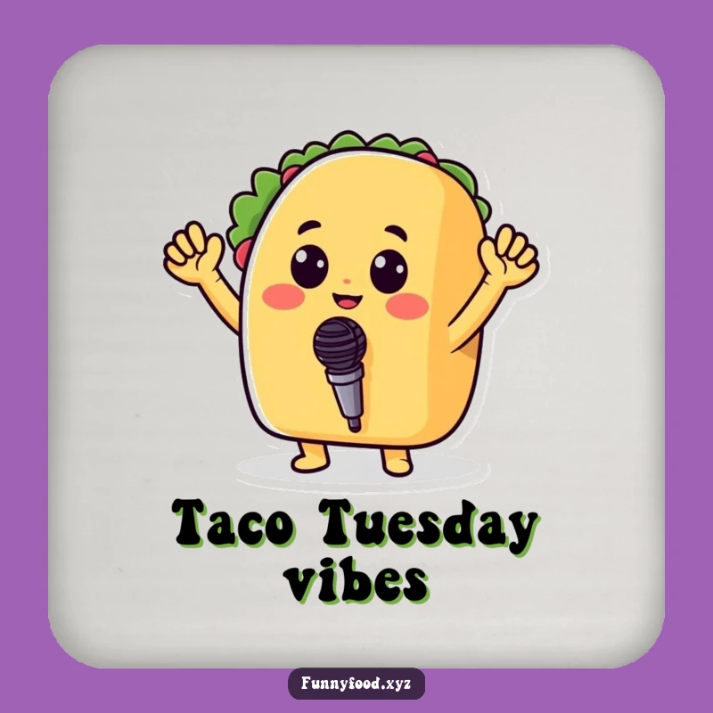 Funny Taco Microphone Coaster: Protect Surfaces with Hilarious Singing Food Style