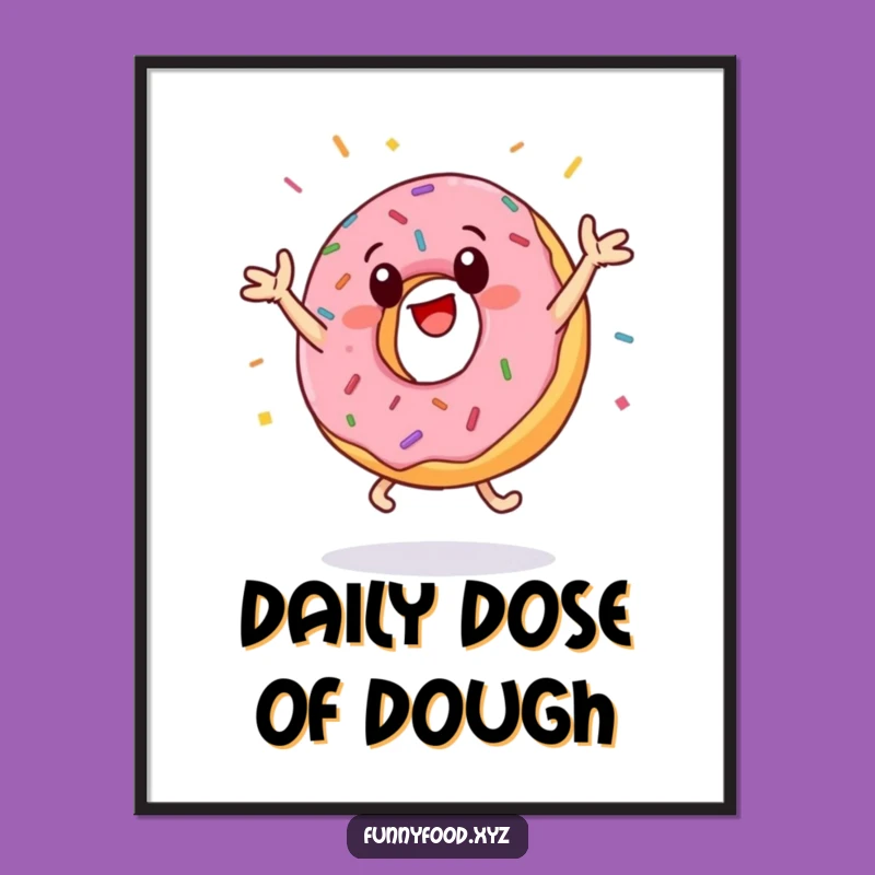 Funny Donut Jumping Jacks Poster - Vibrant & Hilarious Sprinkled Treat Art
