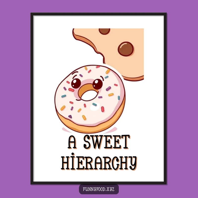 Funny Doughnut Cookie Curiosity Poster - Hilarious Art for Sweet Spaces