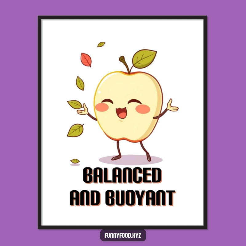 Funny Juggling Apple Poster: Whimsical Wall Art for Fruit Fans