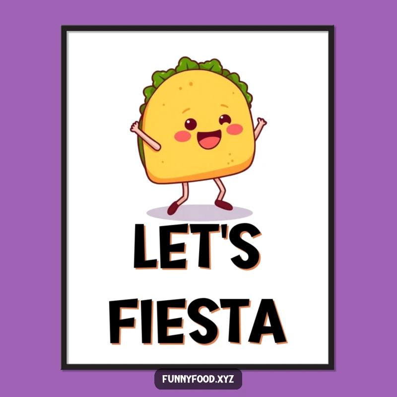 Funny Taco Dance Poster: Festive Wall Art for Foodie Fun!