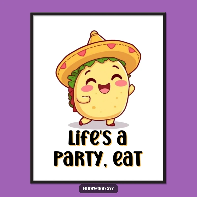 Funny Taco Shimmy Poster: Add Festive Flair to Your Walls