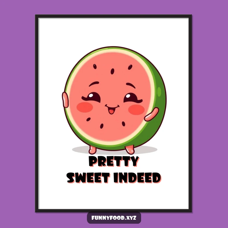 Funny Winking Watermelon Pose Poster - Vibrant Summer Wall Art