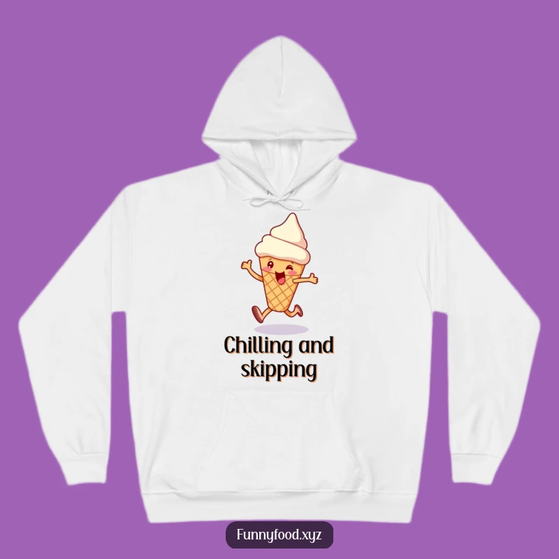 Cozy Funny Ice Cream Skip Hoodie: Stay Warm with Sweet Energy