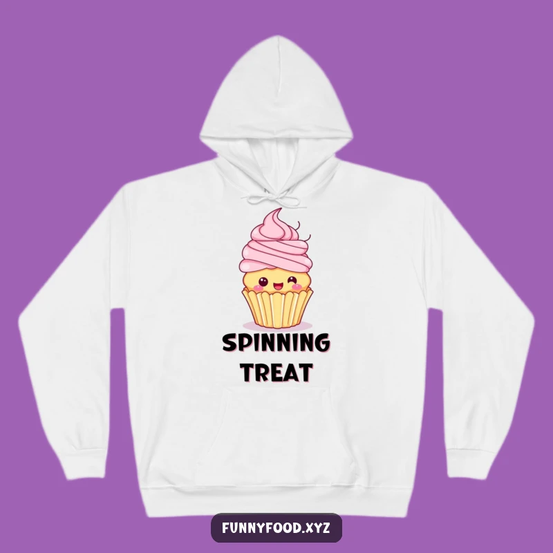 Funny Cupcake Spin Hoodie: Cozy Frosting Hair, Warm & Funny Gift