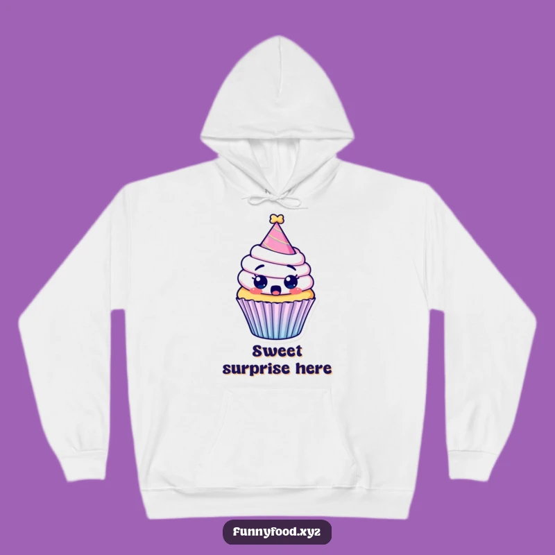 Funny Surprised Cupcake Hoodie: Cozy Up with Hilarious Party Vibes!