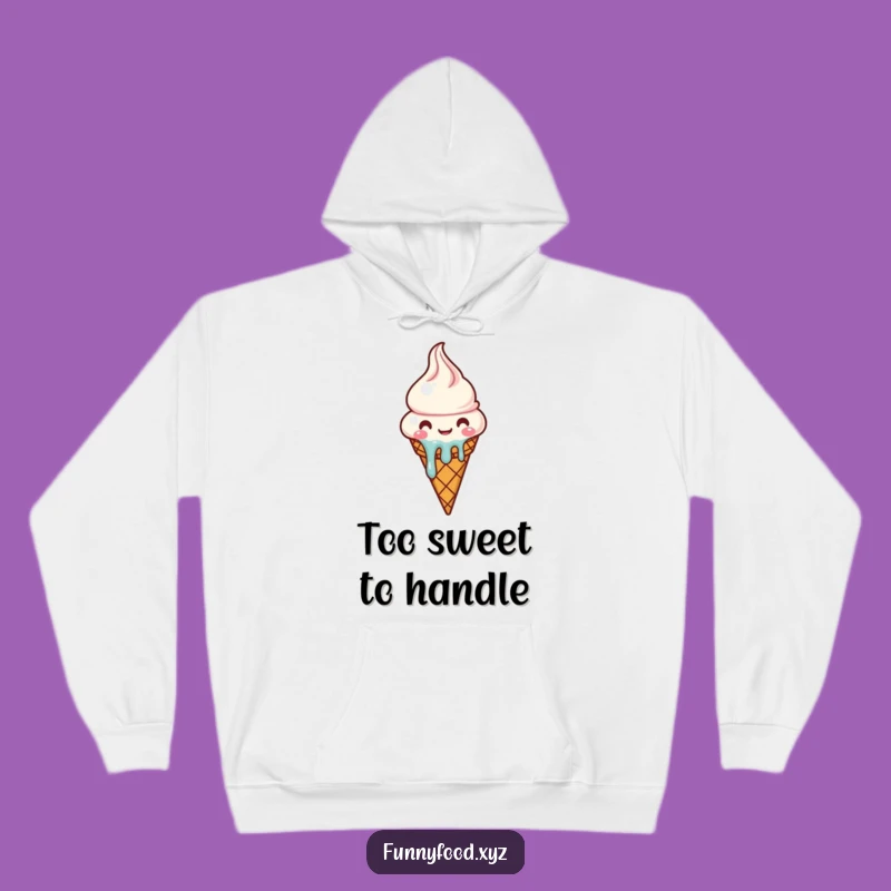 Funny Cozy Melting Ice Cream Cone Hoodie - Warm Hugs and Laughter Gift