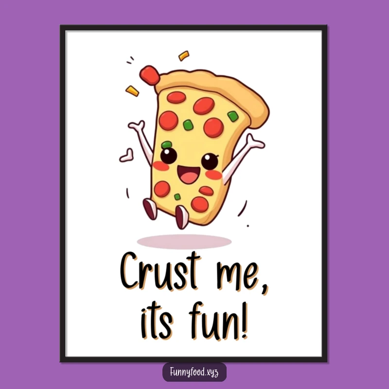 Funny Free Printable Wall Art: Pizza Somersault Downloadable Decor for Foodie Fun