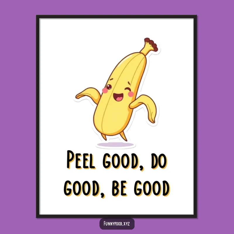 Free Printable Banana Wall Art: Funny Peeling Fruit Downloadable Decor
