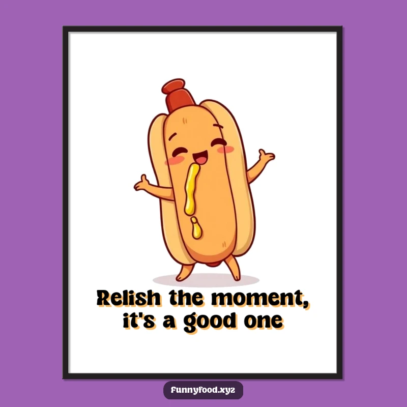 Funny Free Printable Wall Art: Hot Dog Shimmy Downloadable Decor