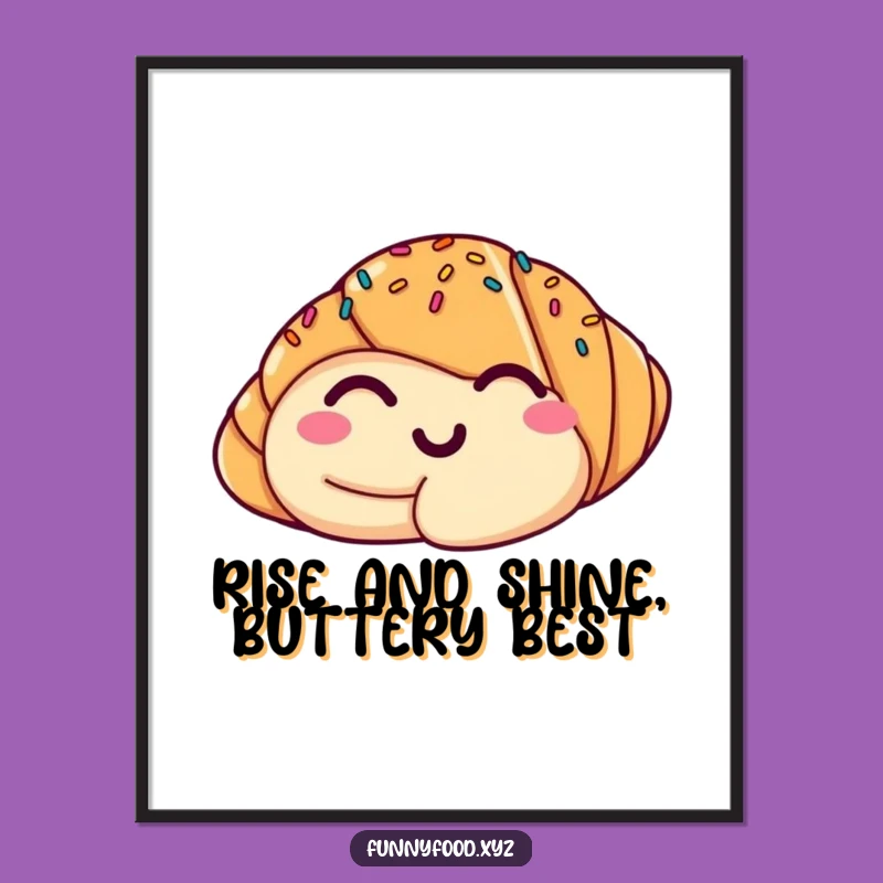 Free Printable Croissant Wall Art: Witty Pastry Wink, Funny Downloadable Decor for Kitchen