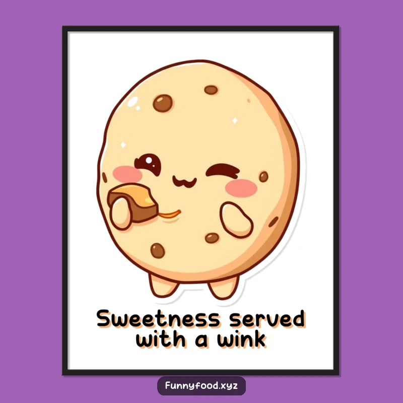 Funny Free Printable Cookie Wall Art: Winking Bite Downloadable Decor