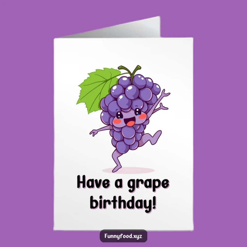 Free Printable Grapes Birthday Card: Energetic Downloadable Gift for a Lively Celebration