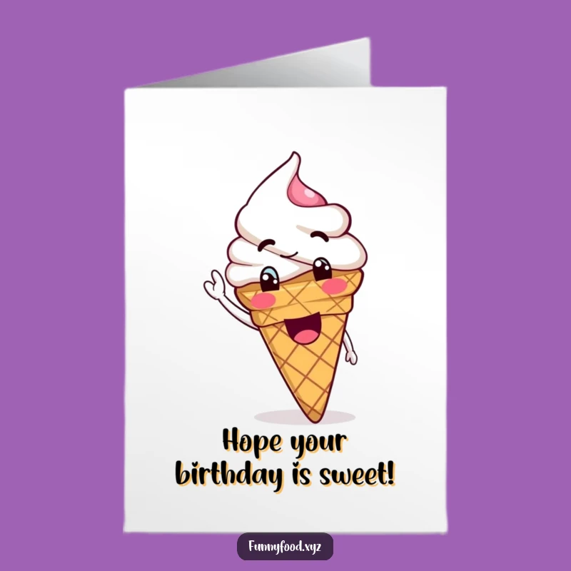 Free Printable Ice Cream Birthday Card: Goofy Downloadable Gift for Sweet Fun