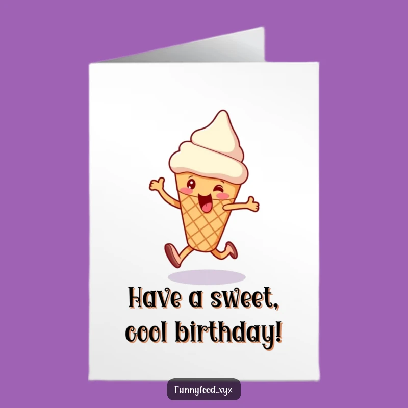 Free Printable Ice Cream Birthday Card: Happy Skip Greeting, Perfect Funny Downloadable