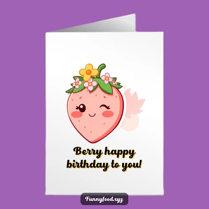 Free Printable Strawberry Crown Birthday Card: Sweet Downloadable Greeting for Her