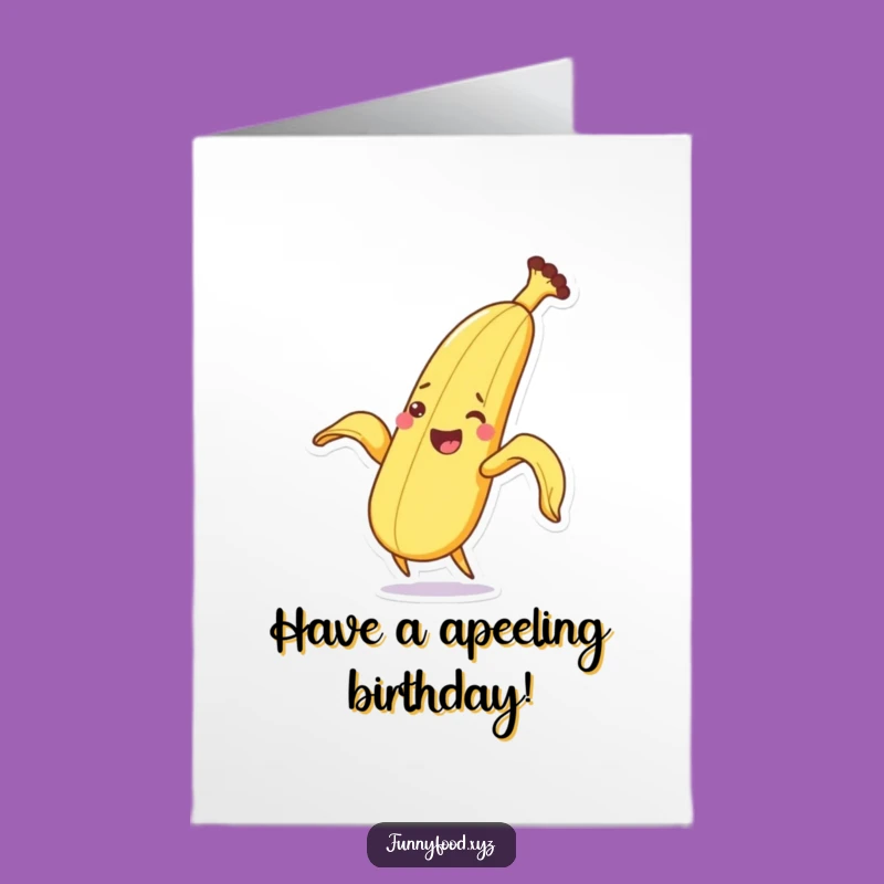 Free Printable Banana Birthday Card: Funny Peeling Fruit Downloadable Gift