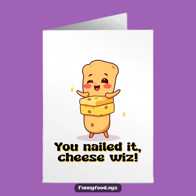 Free Printable Baguette Congrats Card: Cheesy Humor Downloadable Gift