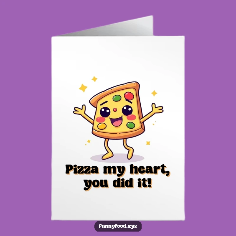 Free Printable Congrats Card: Disco Pizza Dancer - Celebrate with Humor!