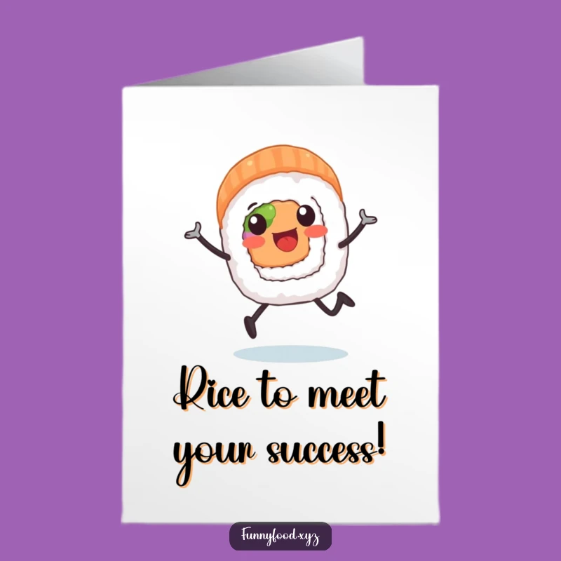 Free Printable Congrats Card: Running Sushi - Downloadable Speedy Success Gift