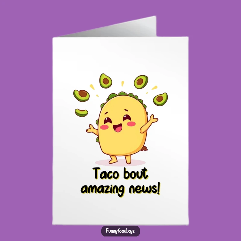 Free Printable Congrats Card: Taco Avocado Success Downloadable Gift for Wins