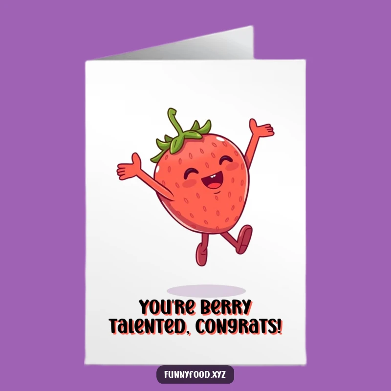 Free Printable Strawberry Leap Congrats Card - Funny Downloadable Celebration!