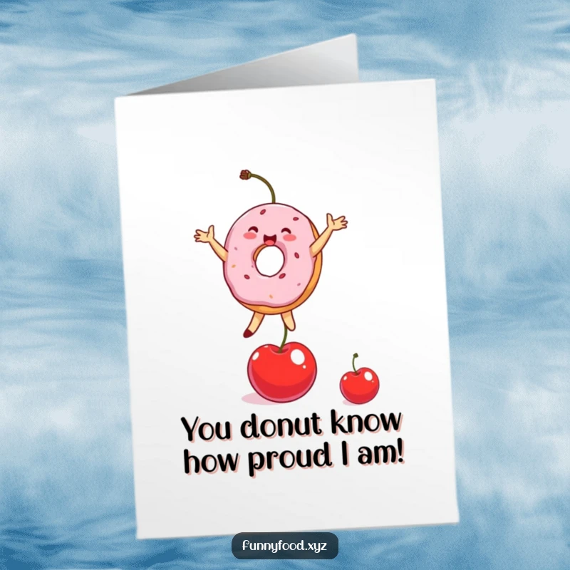 Funny free printable donut person winking and striking a pose, congratulating success.
