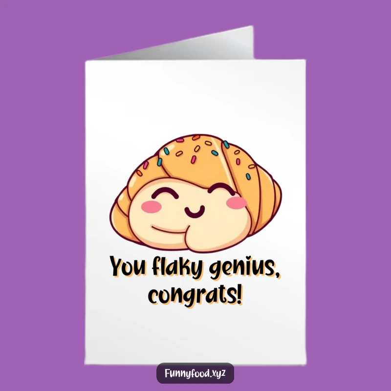 Free Printable Croissant Congrats Card: Winking Pastry, Hilarious Downloadable Celebration