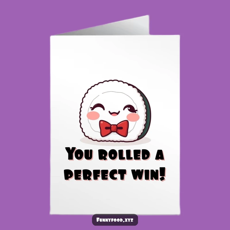 Free Printable Sushi Congrats Card: Giggling Roll Celebration, Hilarious Downloadable