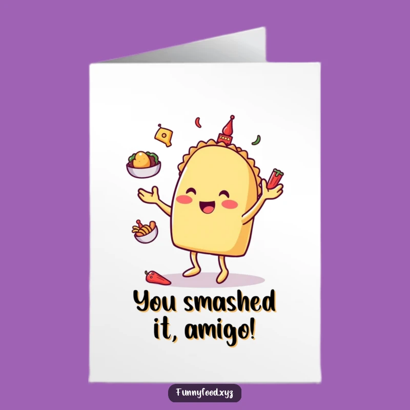 Free Printable Taco Juggling Congrats Card - Funny Downloadable DIY Gift