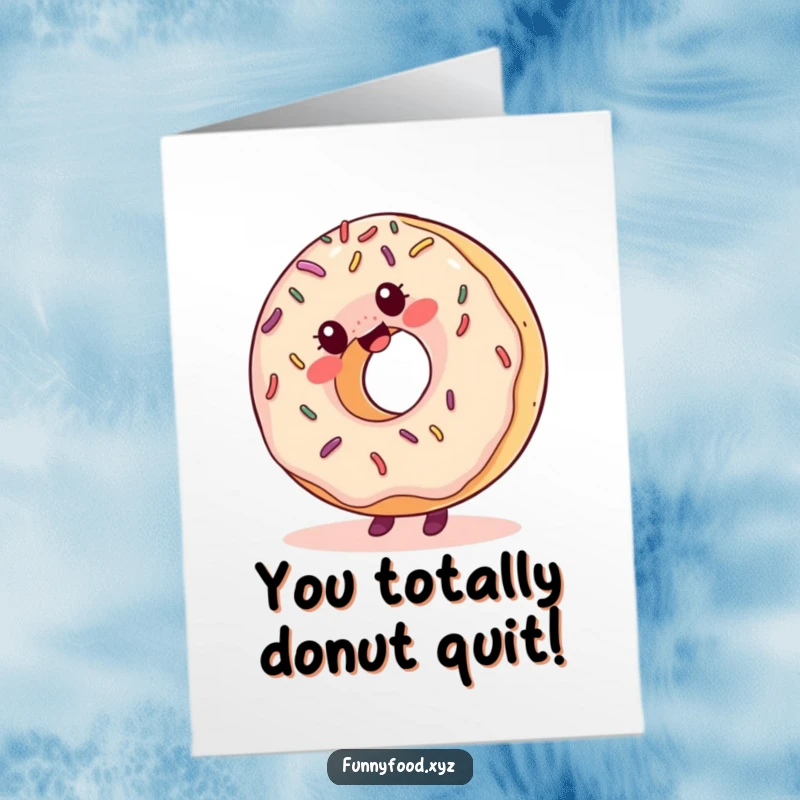 Funny Free Printable Congratulations Card: A happy donut with sprinkles is doing a cartwheel, celebrating a fantastic achievement.