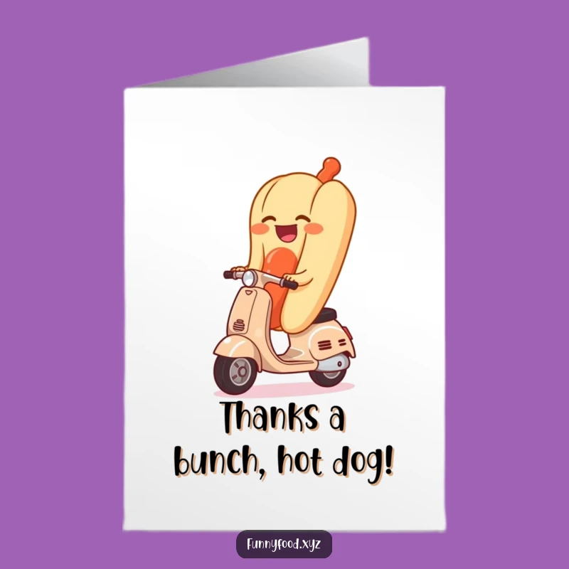 Free Printable Hot Dog Scooter Thank You Card - Funny Downloadable Gratitude Gift