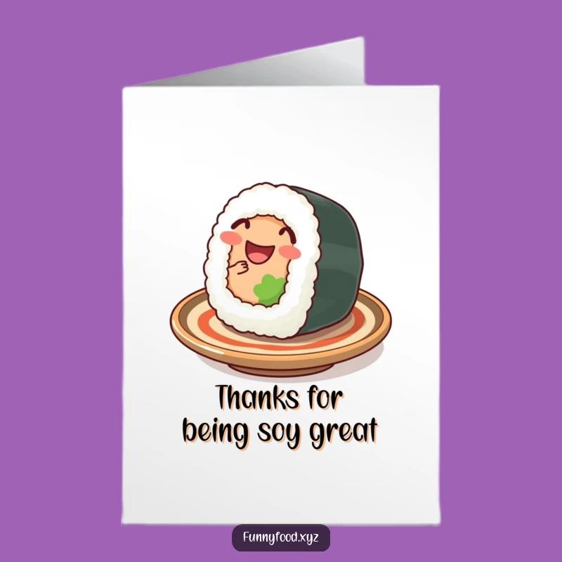 Free Printable Thank You Card: Adorable Wiggling Sushi, Sweet Downloadable Gift for Gratitude
