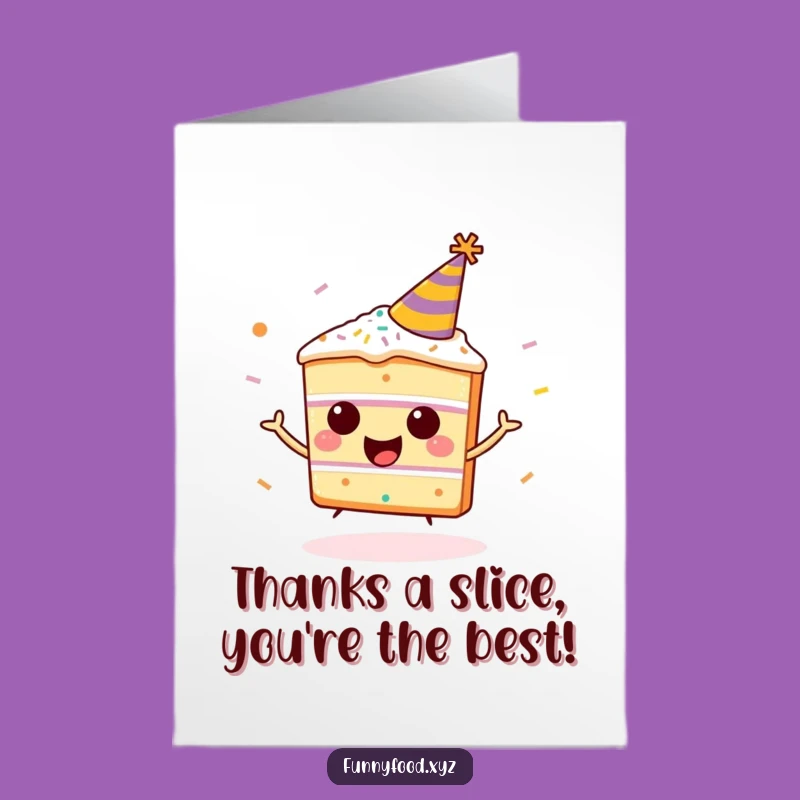 Free Printable Thank You Card: Cake Party Hat Bounce Funny Downloadable Gift