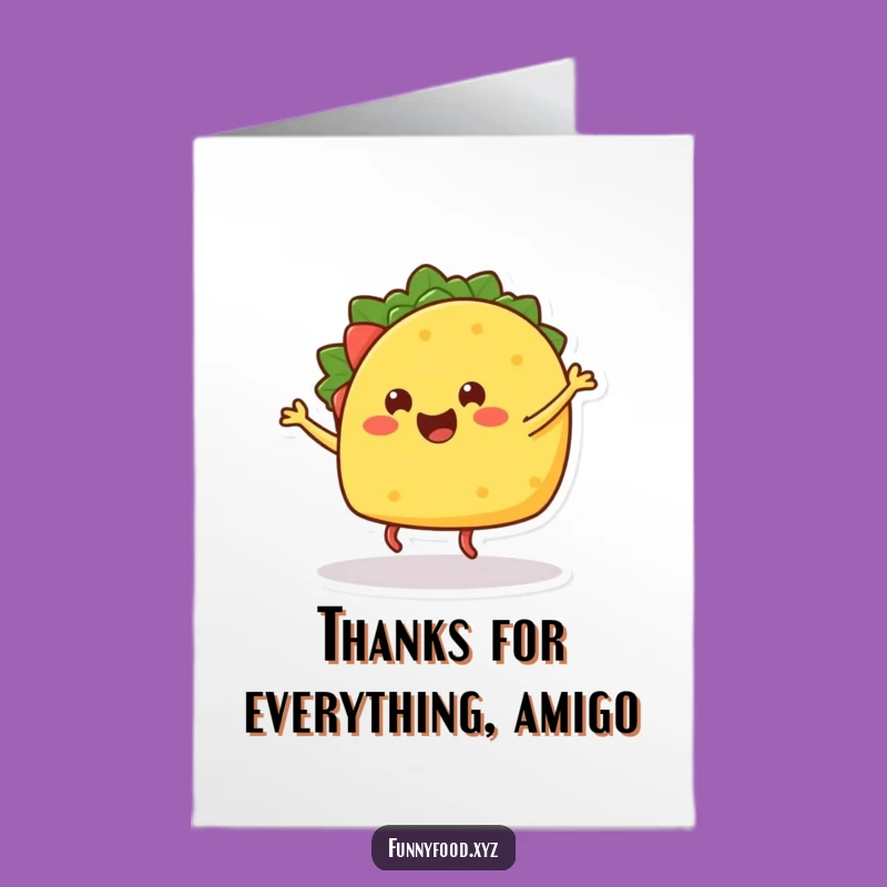 Free Printable Thank You Card: Dancing Taco Gratitude, DIY Thanks