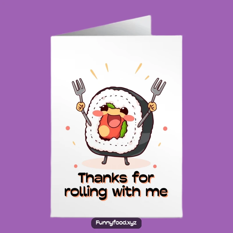 Free Printable Thank You Card: Sushi Gratitude, Juggling Thanks DIY