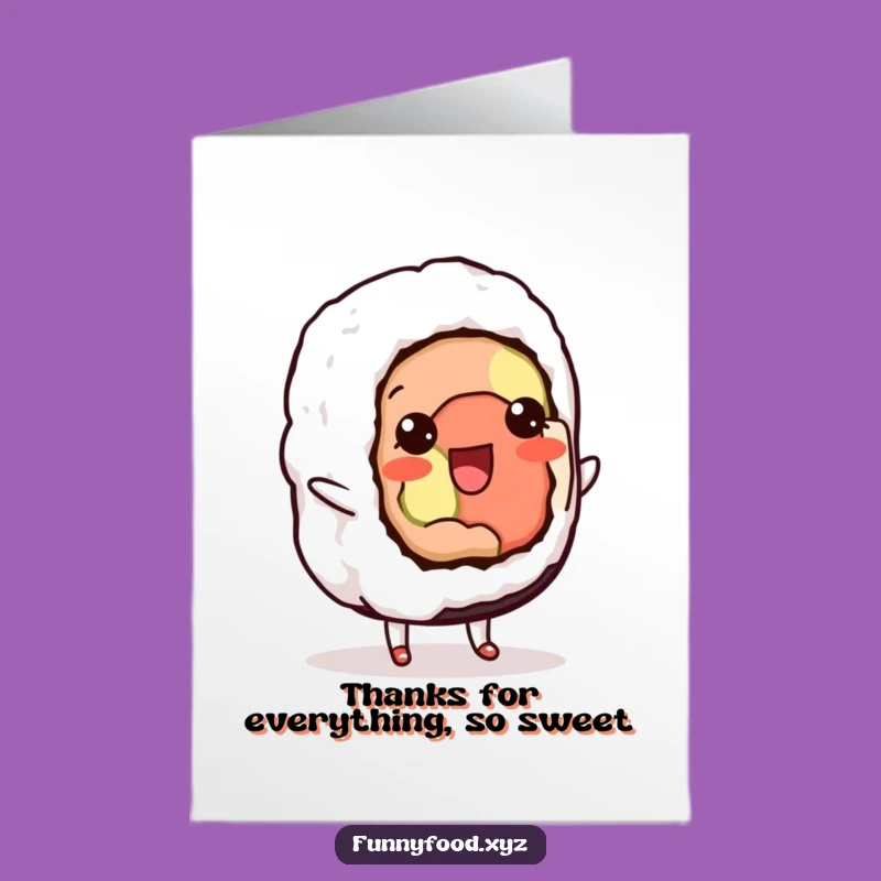 Free Printable Thank You Card: Sushi Step - Express Gratitude with Joy!