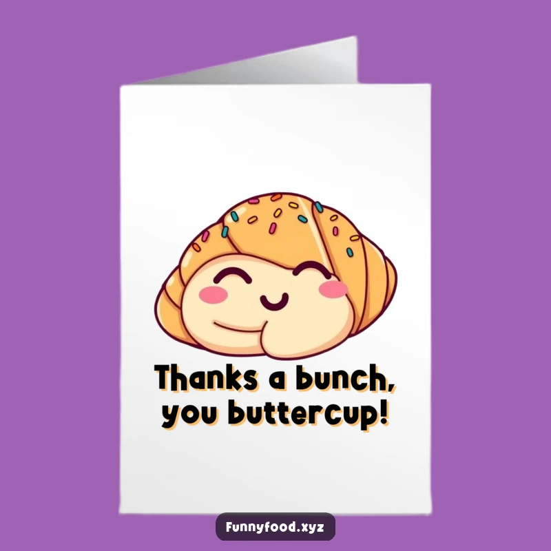 Free Printable Croissant Thank You Card: Witty Pastry Expresses Gratitude Downloadable