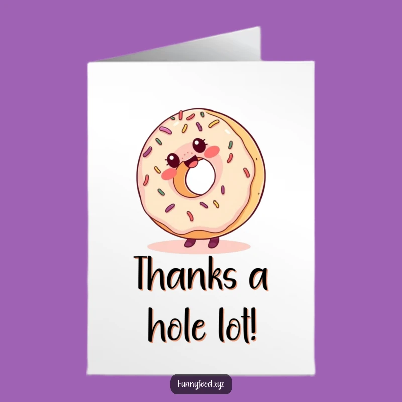 Free Printable Thank You Donut Cartwheel Funny Card - Downloadable Fun Gift